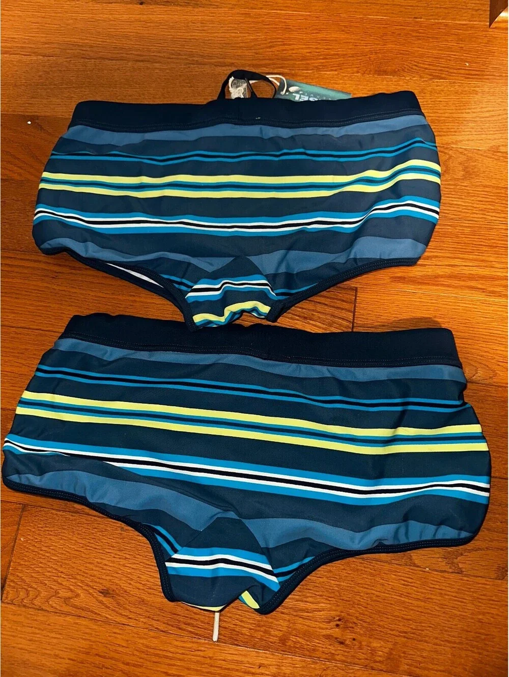 Diesel 78 Men's Striped Blue Swim Shorts Set Medium NWT